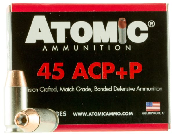 Atomic Ammunition Precision 45 ACP +P, 185gr, Bonded Match HP, 20Bx/10Cs