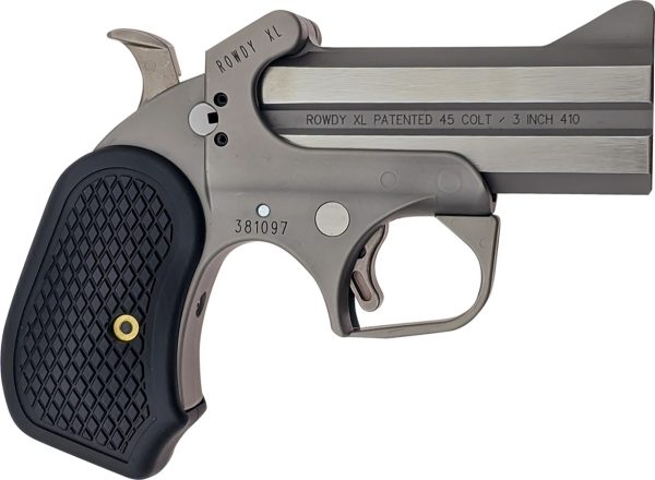 Bond Arms Rowdy XL, Derringer .410 Bore/45 Long Colt, 3.5" Barrel, 3" Chamber, Fixed Sights, Silver, 2rd