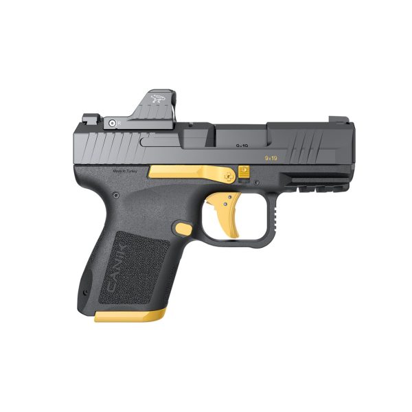 Canik METE MC9 9mm, 3.18" Barrel, Black w/ Gold Accents, MeCanik MO1 Red Dot, 15rd