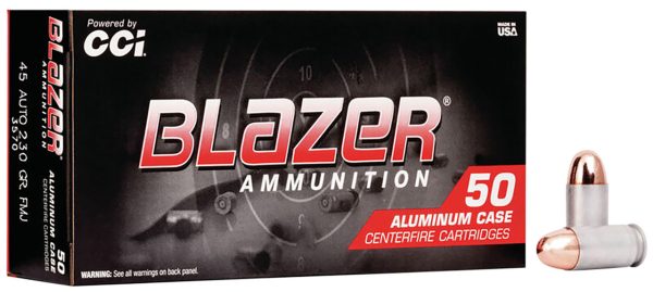 CCI Blazer .45 ACP, 230gr, Full Metal Jacket, Aluminum Case, 50rd Box