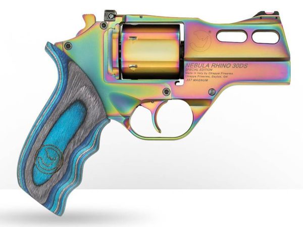 Chiappa Rhino Nebula 30DA 357 Magnum/38 Special, 3" Barrel, Rainbow PVD, Laminate Grip, 6rd