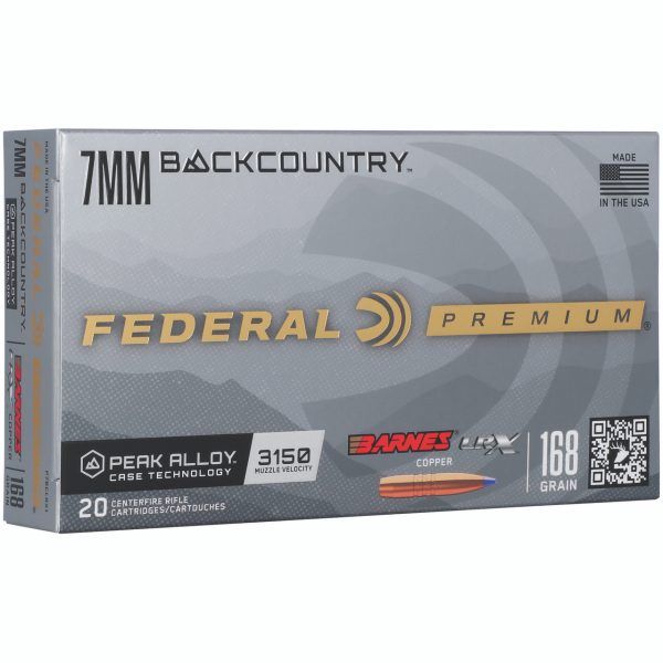 Federal Gold Medal 7mm Backcountry, 168gr, Barnes LRX Copper, 20rd Box