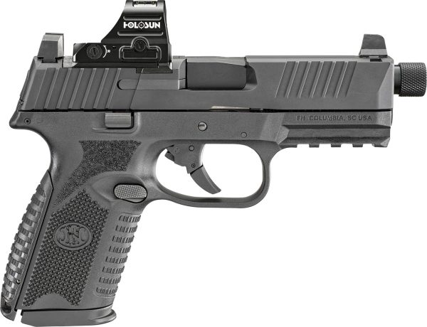 FN 509MT Tactical 9mm, 4.5" Threaded Barrel, Black, Holosun 407C Red Dot Sight, 10rd