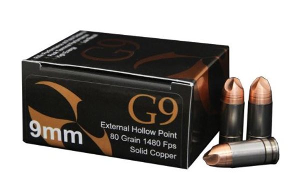 G9 9mm, 80gr, Solid Copper External Hollow Point, 20rd Box