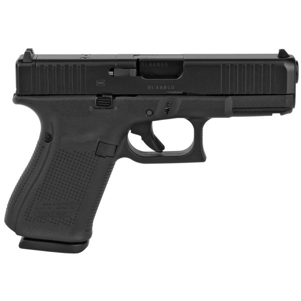 Glock G19 Gen 5 MOS Compact 9mm, 4" Barrel, Black, Fixed Sights, 15rd