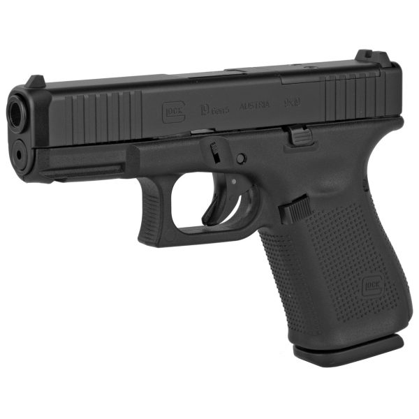 Glock G19 Gen 5 MOS Compact 9mm, 4" Barrel, Black, Fixed Sights, 15rd - Image 3