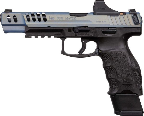 HK VP9 Match 9mm, 5.51" Barrel, Northern Lights Slide, Black Frame, Holosun SCS Reflex Sight, 20rd - Image 2