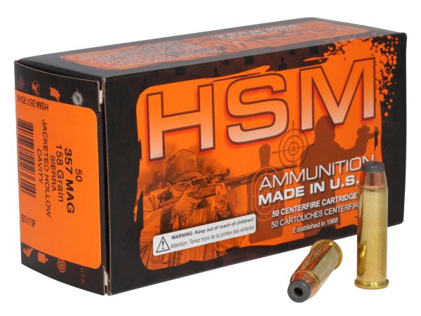 HSM Pro Pistol Hunter 357 Magnum, 158gr, Jacketed Hollow Cavity, 50rd Box