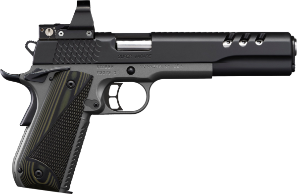 Kimber Super Jagare 10mm, 6" Barrel, Charcoal Gray Frame, Black Slide, Micarta Grip, DeltaPoint Pro Optic, 8rd