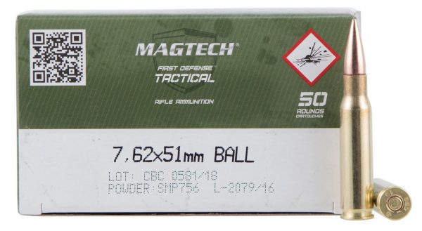 Magtech Tactical M80 Ball 7.62x51mm, 147gr, Full Metal Jacket, 50rd Box