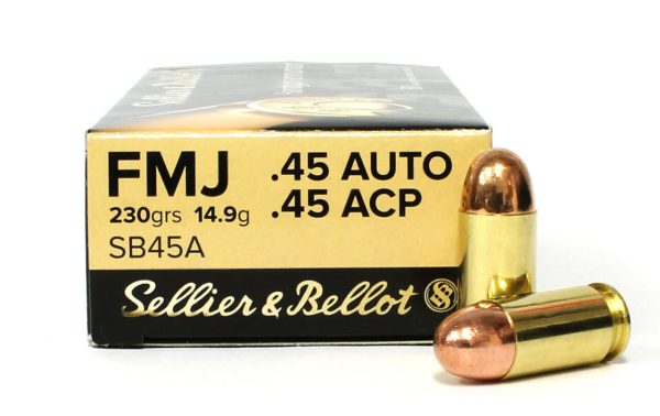 Sellier & Bellot .45 ACP 230gr, FMJ, 50rd Box