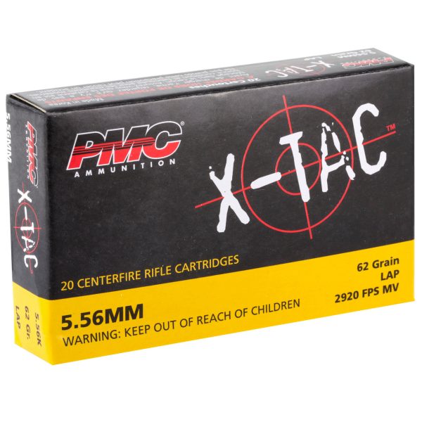 PMC X-Tac 5.56x45mm, 62gr, Light Armor Piercing, Green Tip, 20rd Box - Image 2