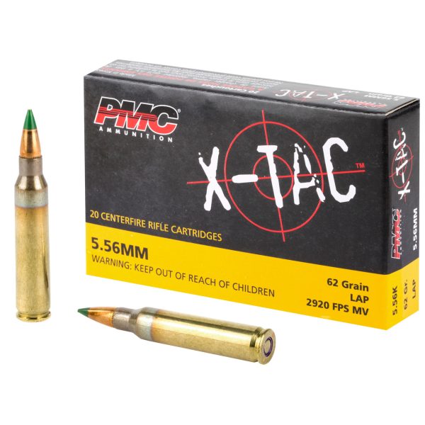 PMC X-Tac 5.56x45mm, 62gr, Light Armor Piercing, Green Tip, 20rd Box