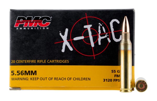 PMC X-Tac 5.56x45 NATO, 55gr, FMJBT, 20rd Box