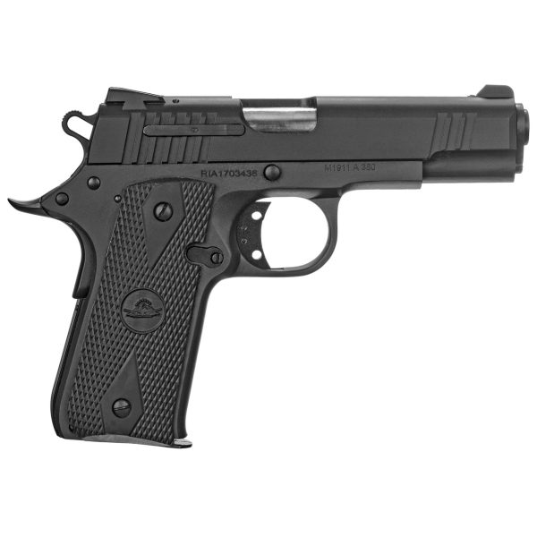 Rock Island Baby Rock GI 380 ACP, 3.75" Barrel, Black, Rubber Grip, 7rd