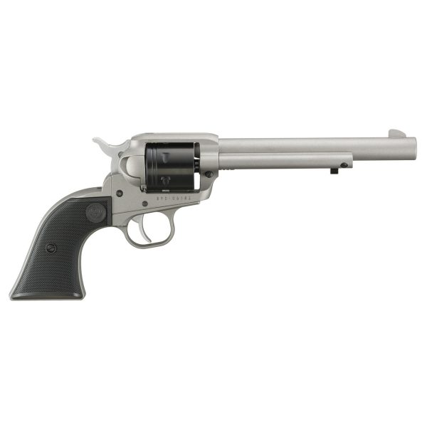 Ruger Wrangler 22 LR, 6.5" Barrel, Silver Cerakote, Checkered Grips, 6rd