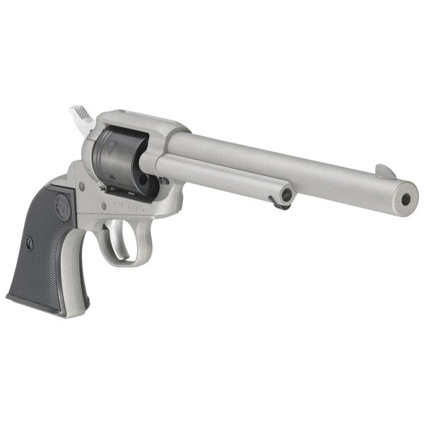 Ruger Wrangler .22 LR, 7.5" Barrel, Silver Cerakote, Black Checkered Grips, 6rd - Image 2