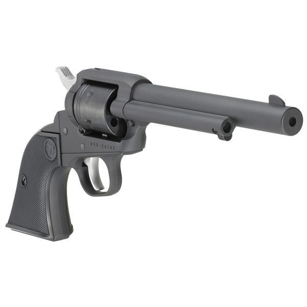 Ruger Wrangler .22 LR, 6.5" Barrel, Black Cerakote, Checkered Grips, 6rd - Image 2