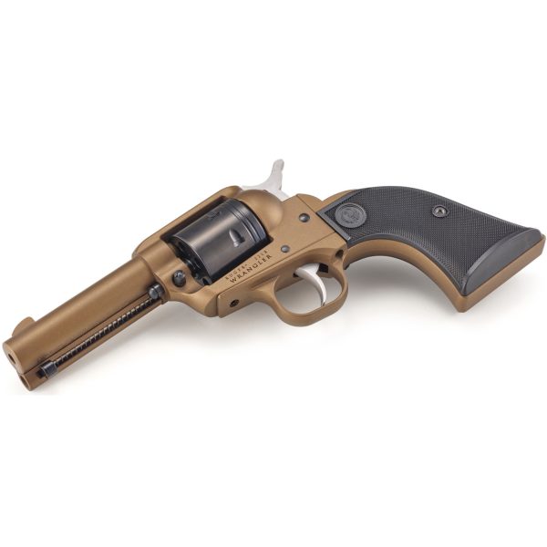 Ruger Wrangler 22 LR, 3.75" Barrel, Burnt Bronze Cerakote, Black Checkered Grip, 6rd - Image 3