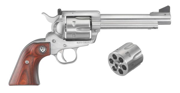 Ruger New Model Blackhawk Convertible 357 Magnum/9mm, 5.5" Barrel, Stainless Steel, Rosewood Grip, 6rd