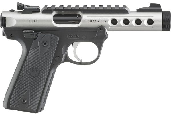 Ruger MKIV 22/45 Lite .22 LR, 4.4" Threaded Barrel, Manual Safety, Gray/Black, 10rd