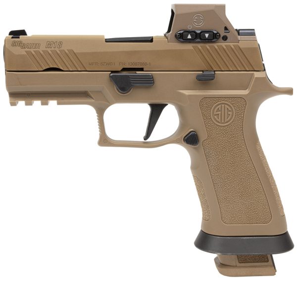 Sig Sauer M18 X-Series 9mm, 3.9" Barrel, Coyote Tan, ROMEOM17 Sight, 21rd - Image 2