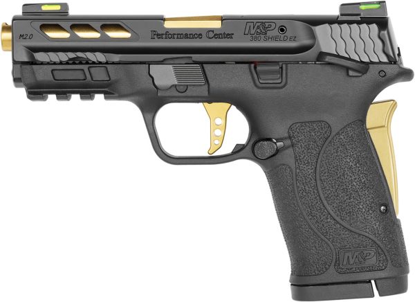 Smith & Wesson M&P Shield EZ M2.0 Performance Center 380 ACP, 3.8" Gold Barrel, Black, MA Compliant, 8rd - Image 2