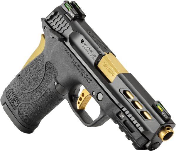 Smith & Wesson M&P Shield EZ M2.0 Performance Center 380 ACP, 3.8" Gold Barrel, Black, MA Compliant, 8rd - Image 3