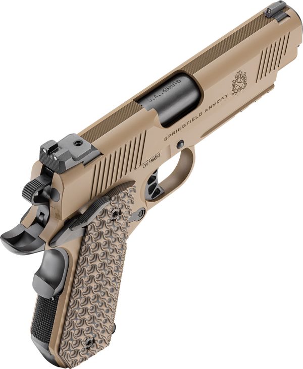 Springfield 1911 TRP 45 ACP, 4.25" Barrel, Coyote Brown Cerakote, G10 Grips, 3x7rd Mags - Image 4