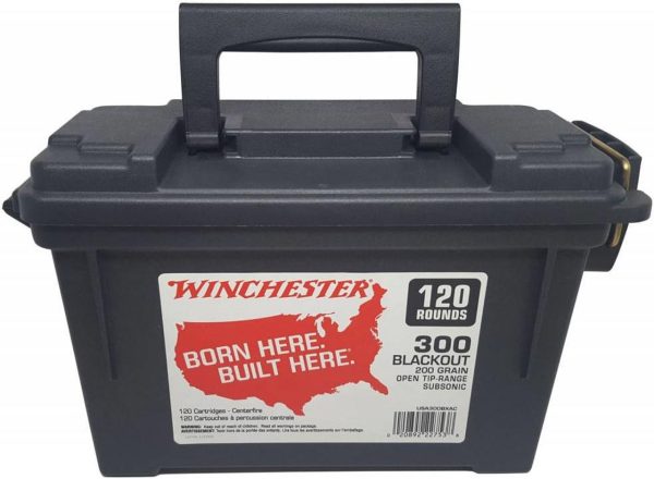 Winchester USA 300 Blackout, 200gr, FMJ Open Tip SubSonic, 120rd Can