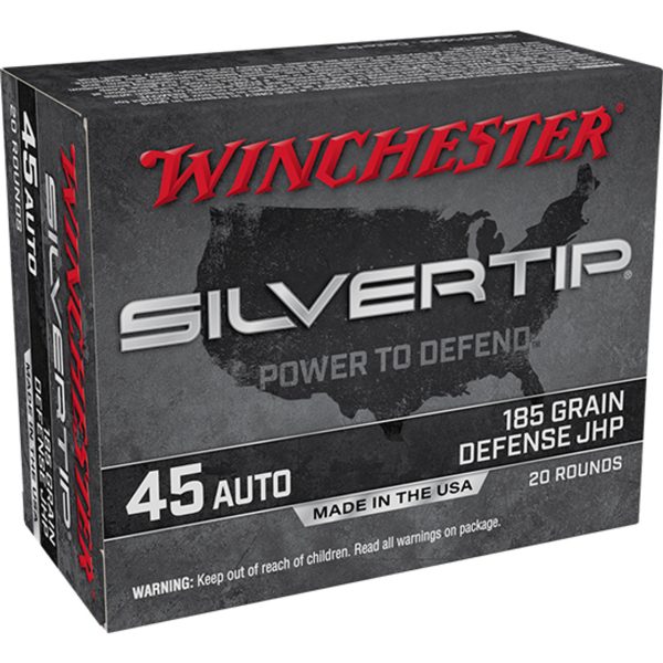 Winchester Super-X 45 ACP 185gr, Silvertip Hollow Point, 20rd Box